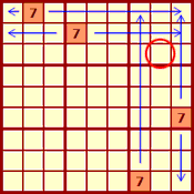 Ejemplo de solución de parte de un sudoku con el método del barrido