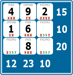 Ejemplo de mini sudoku con el 8 resuelto